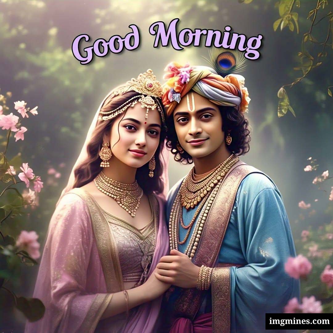 Radha Krishna divine love beautiful good morning god image