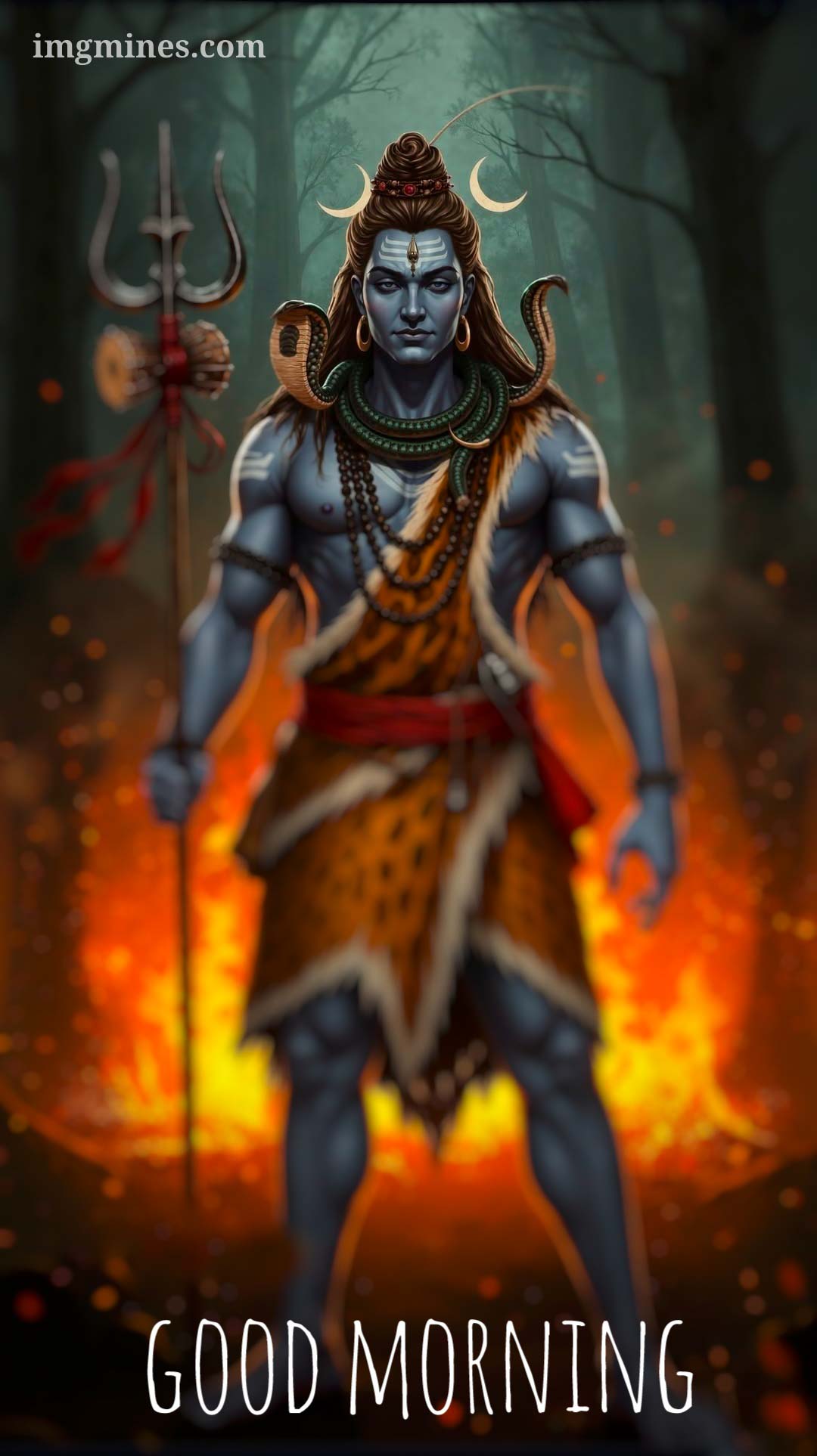 angry shiva with fire background