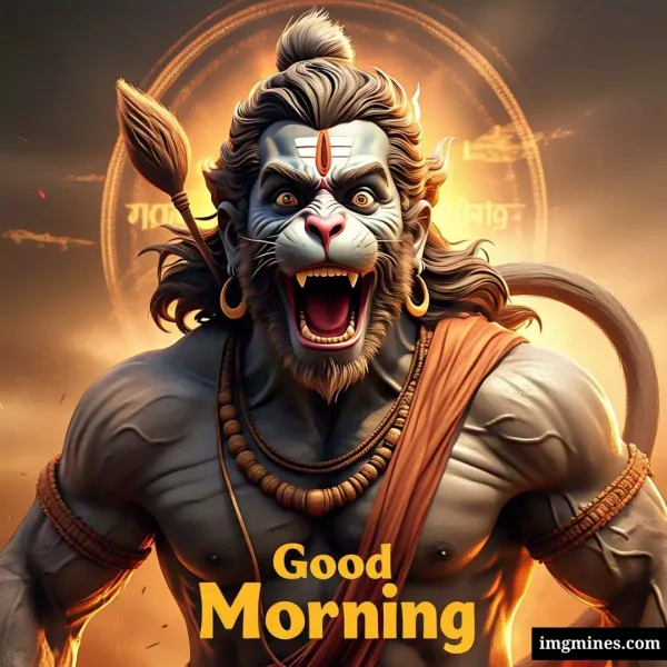 Good Morning Angry Lord Hanuman Ji Rudra Avatar HD wallpaper