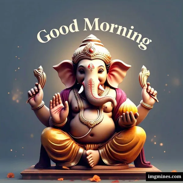Beautiful Lord Ganesha idol murti divine blessings good morning god image
