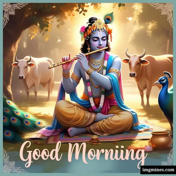 Good Morning Shree Krishna Bhagwan divine HD wallpaper
