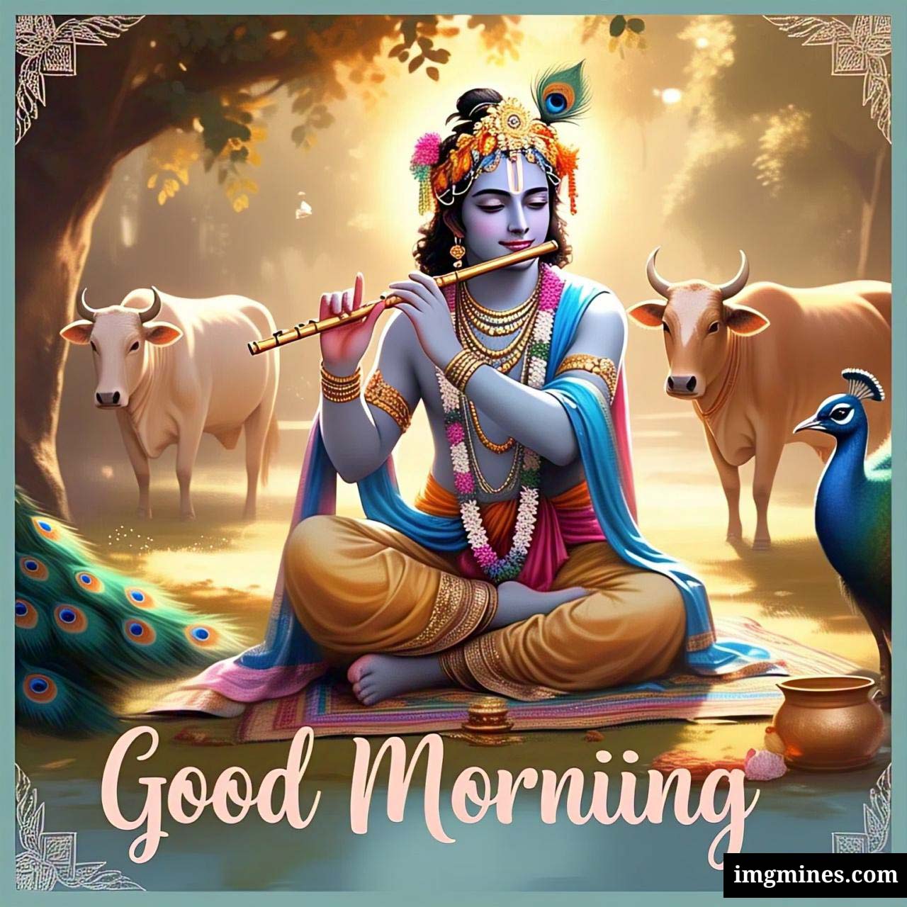 Good Morning Shree Krishna Bhagwan divine HD wallpaper