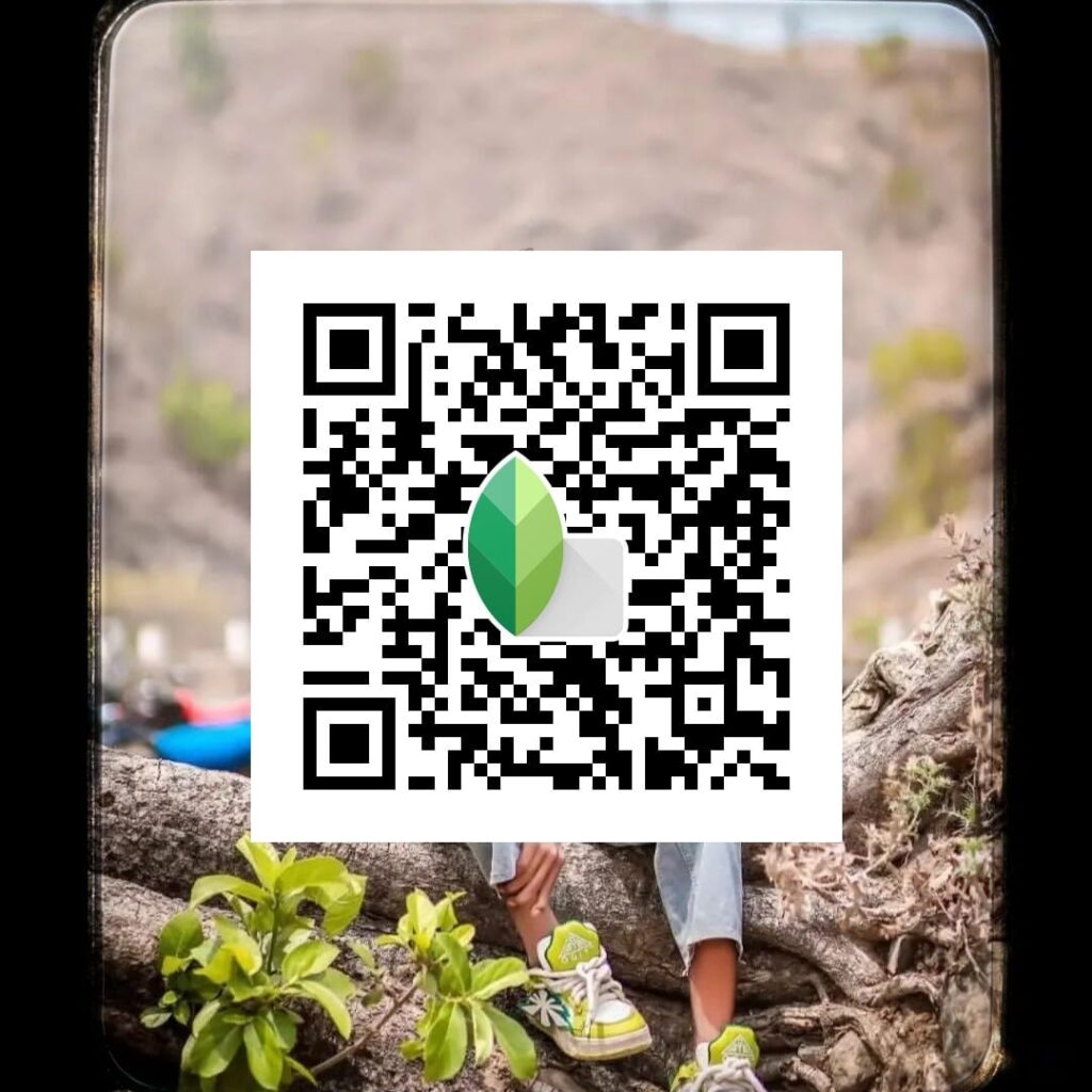 snapseed round corner black border frame qr code