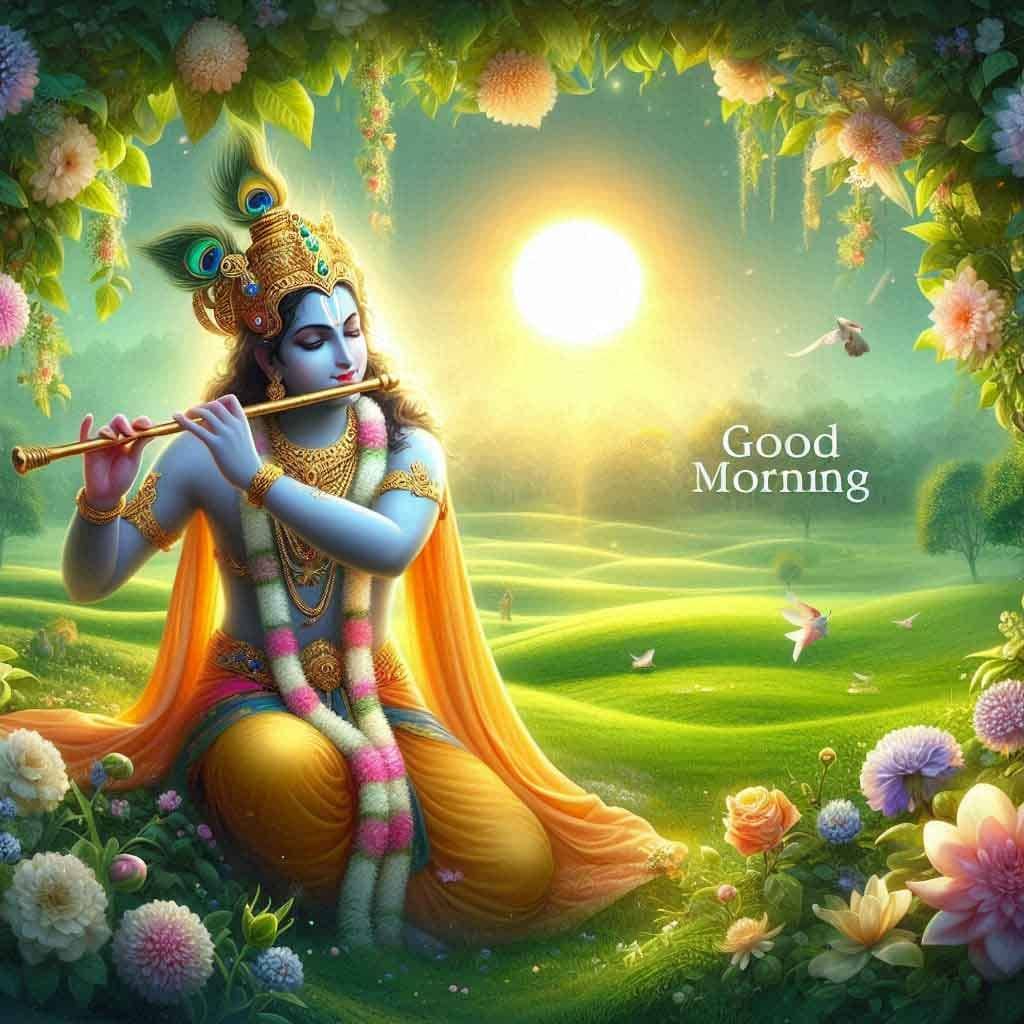 good morning god krishna images 6