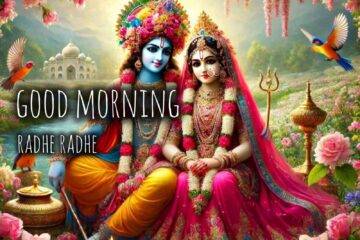 good morning krishna radha images three