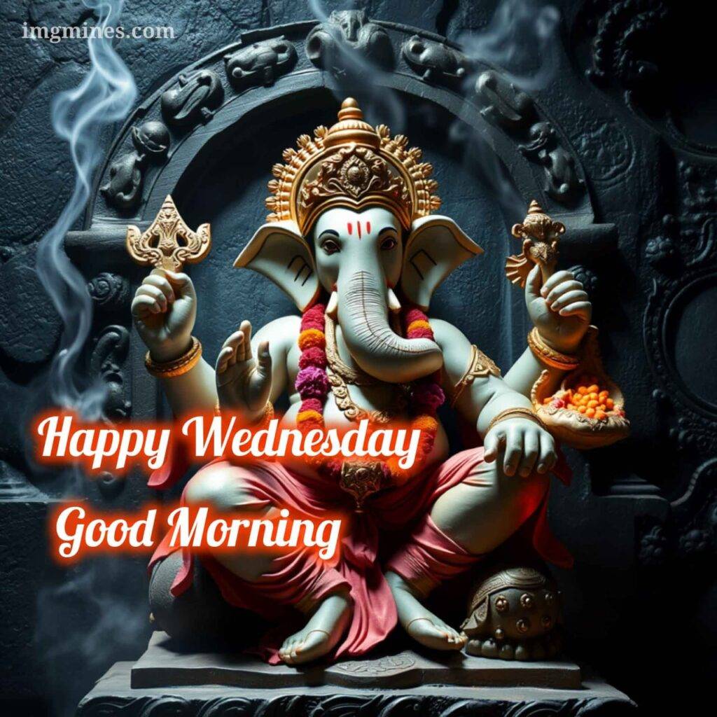 bhagwan ganesh with dark background wednesday good morning god image