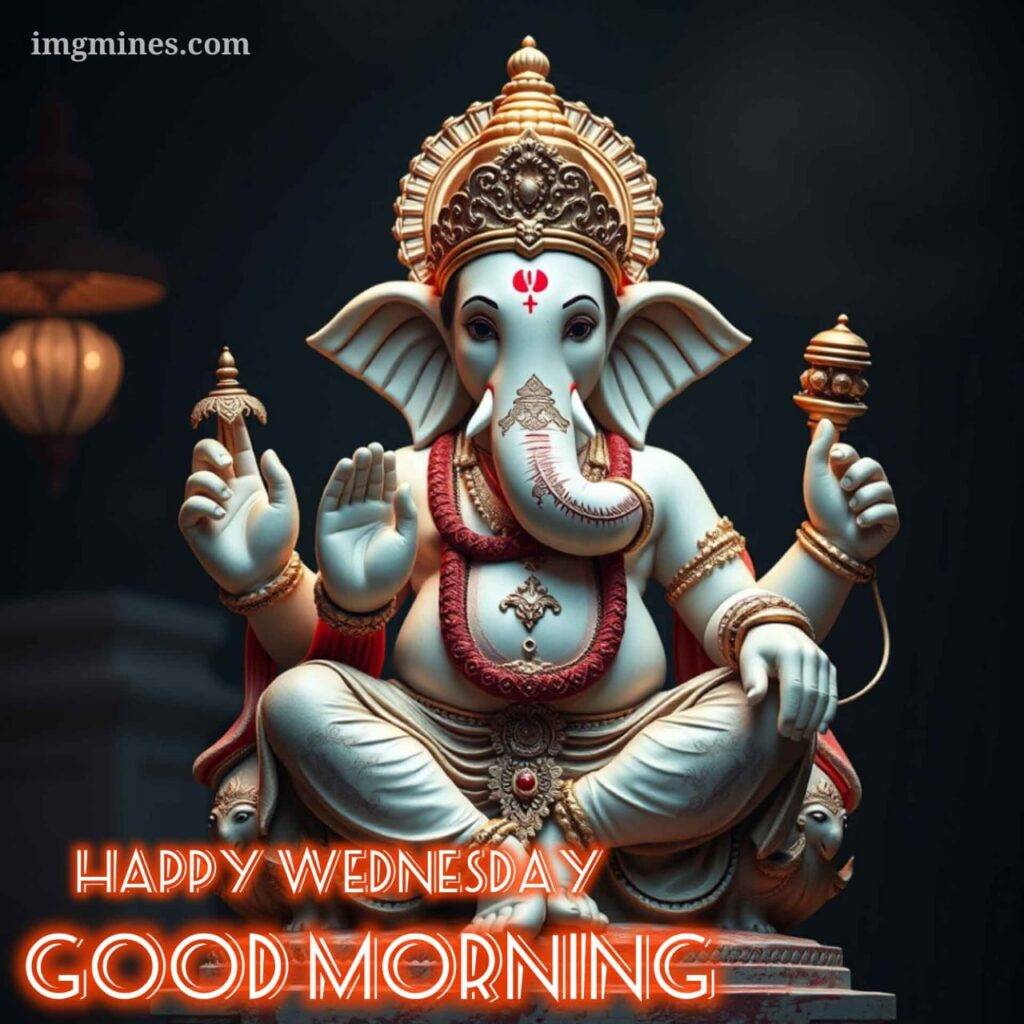 black background ganesh good morning wednesday god images hd