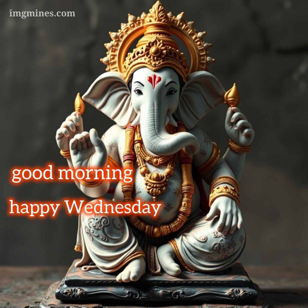 golden white color ganesh good morning wednesday god images hd